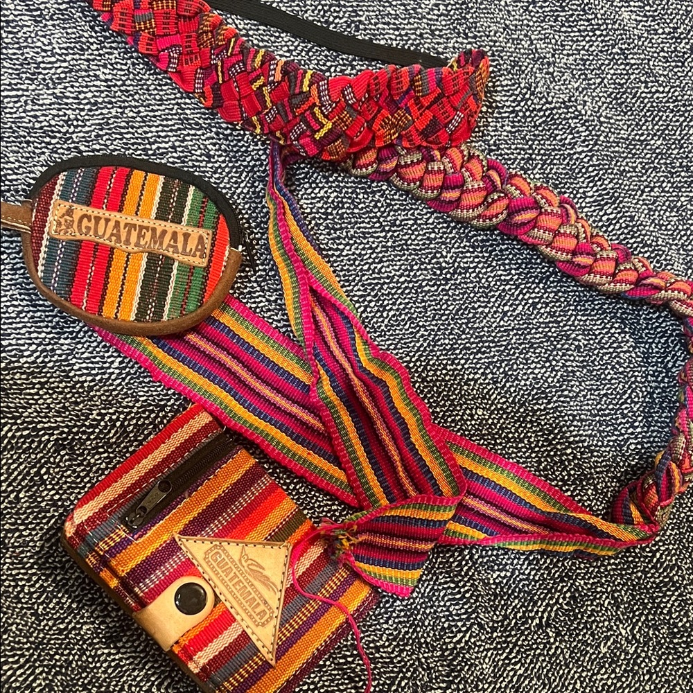 Handmade Guatemalan Coin Purse and Headbands